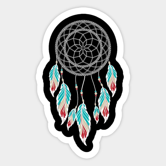 Colorful Dream Catcher with Feathers Sticker by CaptainHobbyist